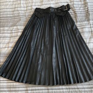 Express Black Leather Detail Skirt